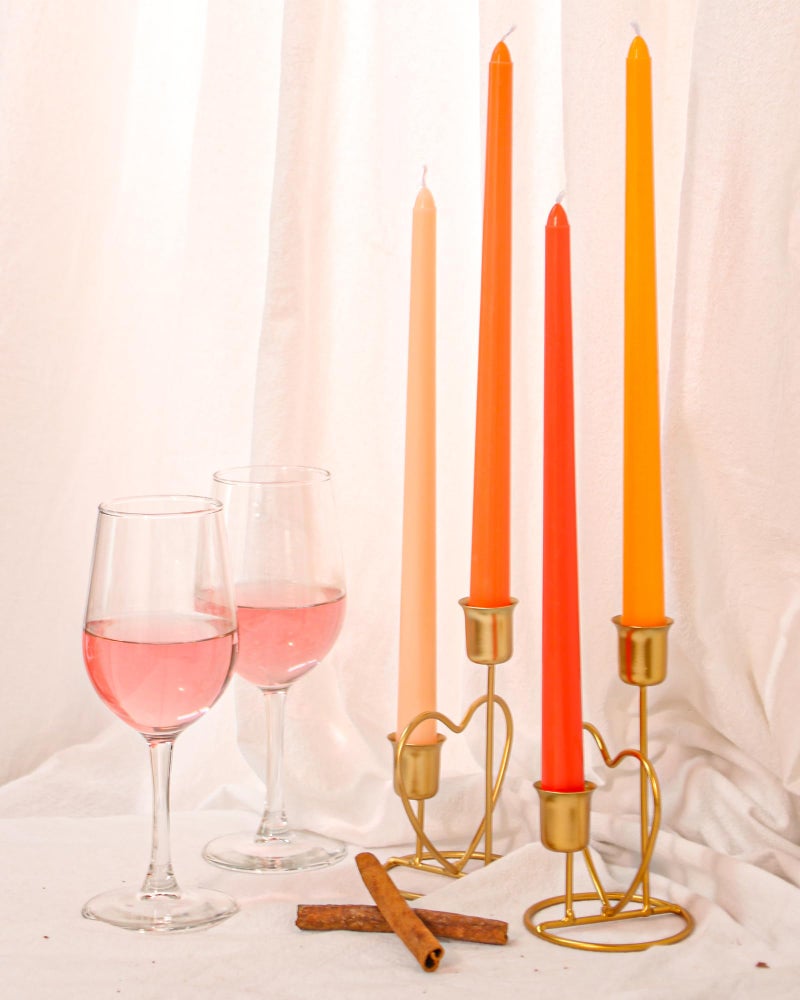 Viyffo 12 Inch Orange Taper Candles Set of 4 Unscented Smokeless Long Tall Tapered Candles for Candlesticks Sticks Wedding Home Decor Dinner - Image 5